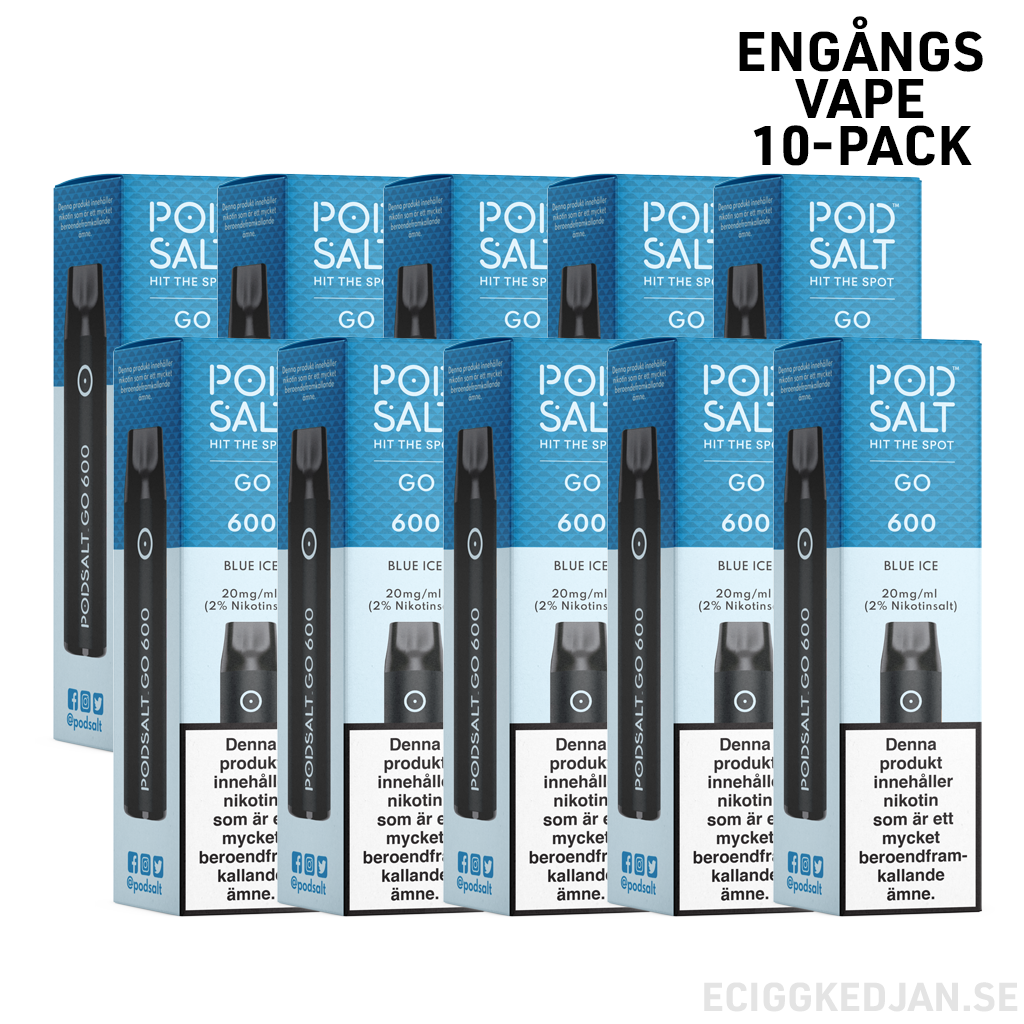 Pod Salt GO 600 | Blue Ice | Engångs Vape | 10-pack