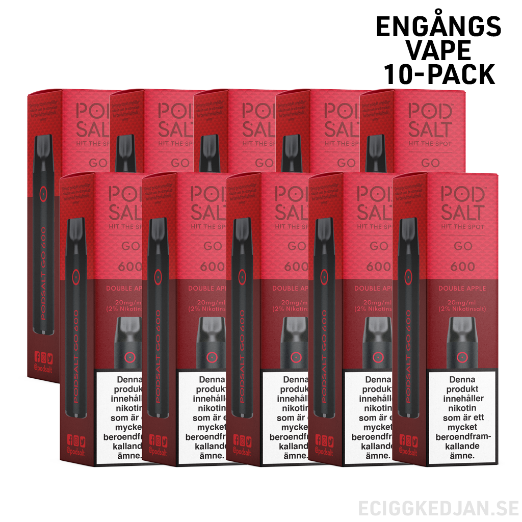 Pod Salt GO 600 | Double Apple | Engångs Vape | 10-pack   | OBS!! Utgånget Datum