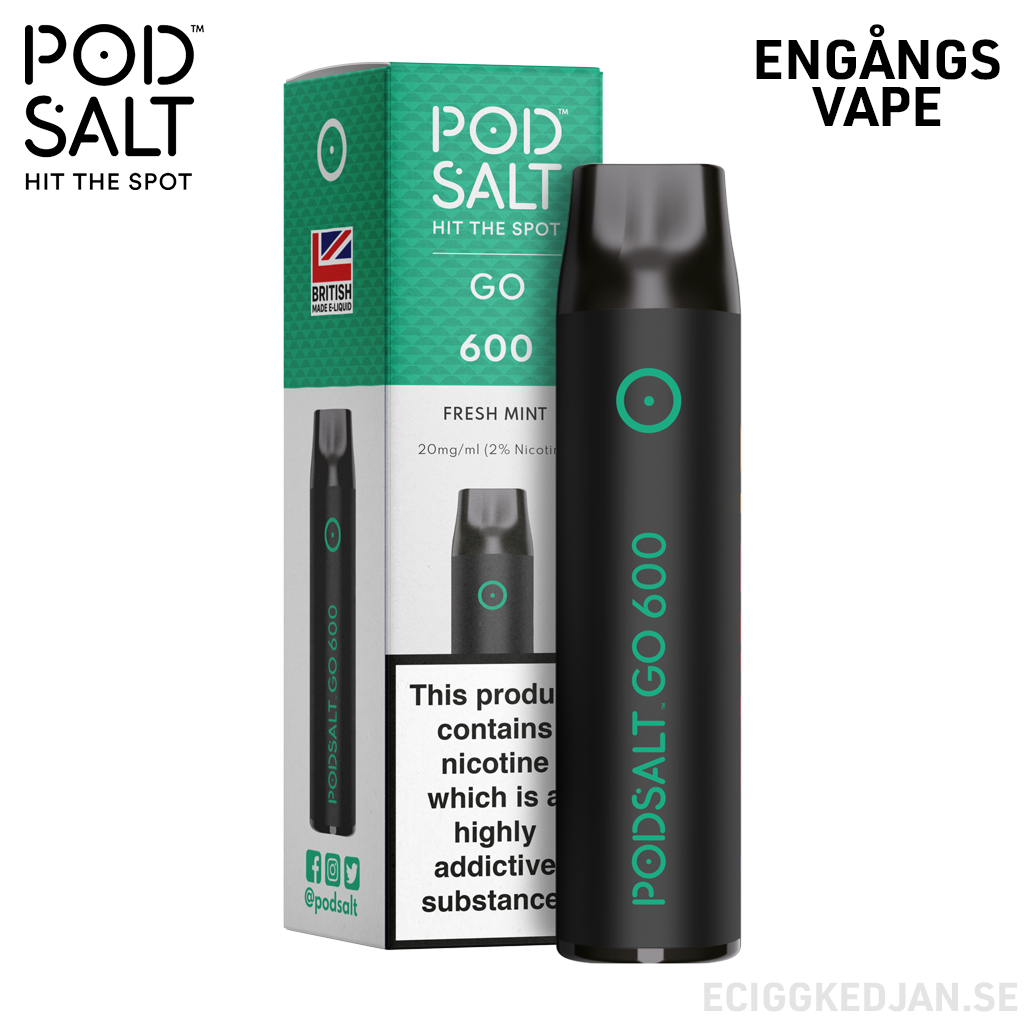 Pod Salt GO 600 | Fresh Mint | Engångs Vape