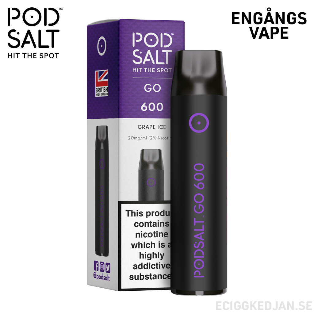 Pod Salt GO 600 | Grape Ice | Engångs Vape