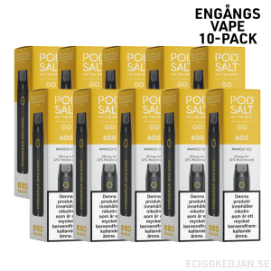 Pod Salt GO 600 | Mango Ice | Engångs Vape | 10-pack   | OBS!! Utgånget Datum
