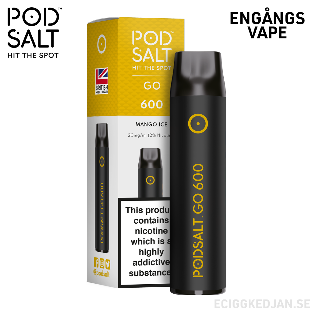 Pod Salt GO 600 | Mango Ice | Engångs Vape