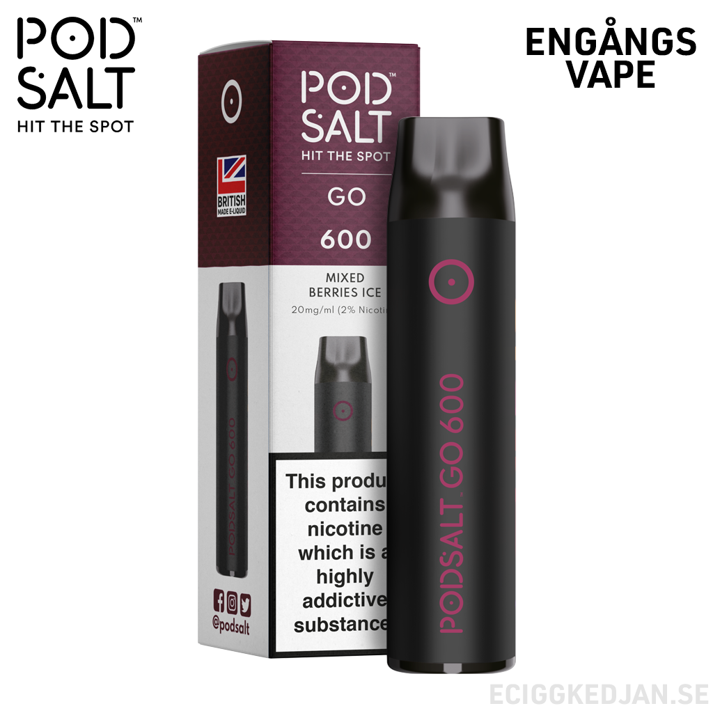 Pod Salt GO 600 | Mixed Berries Ice | Engångs Vape