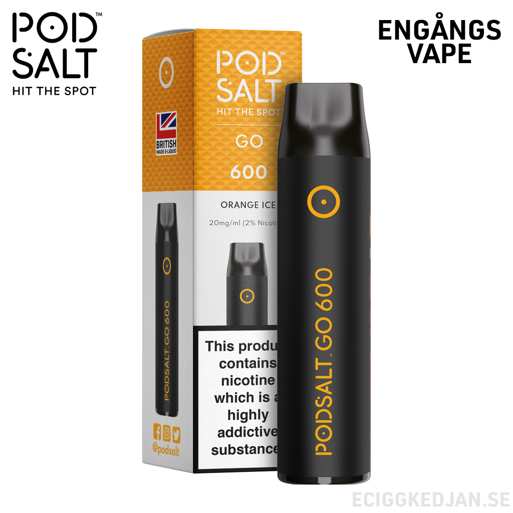 Pod Salt GO 600 | Orange Ice | Engångs Vape