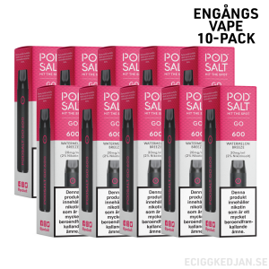 Pod Salt GO 600 | Watermelon Breeze | Engångs Vape | 10-pack   | OBS!! Utgånget Datum