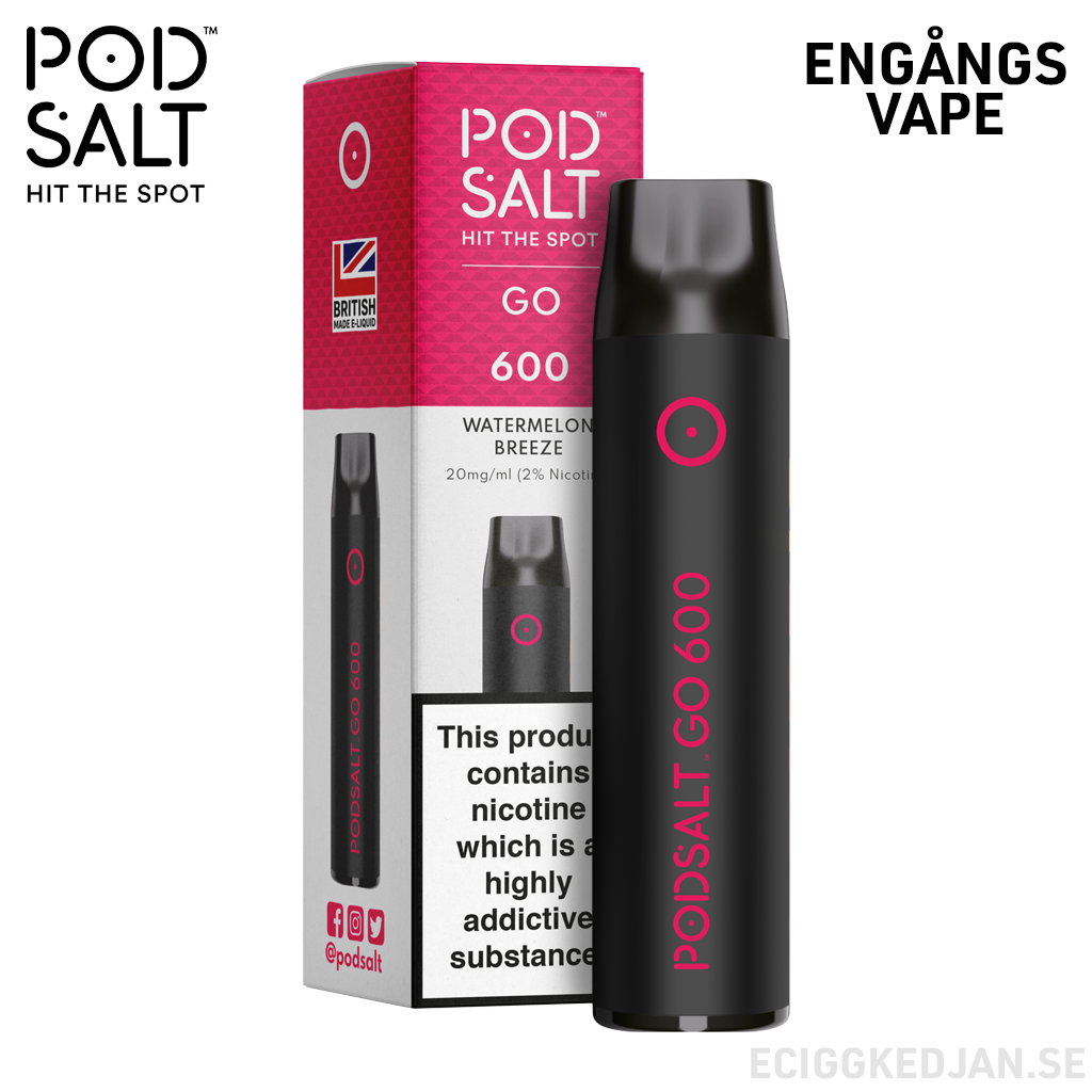 Pod Salt GO 600 | Watermelon Breeze | Engångs Vape