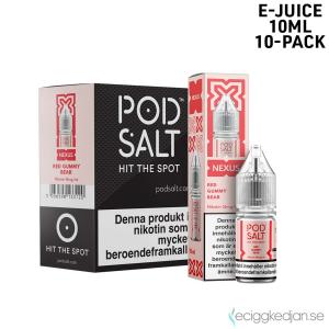 Pod Salt Bar Salts Nexus | Red Gummy Bear | 10ml E-Juice | 14mg Saltnikotin | 10pack