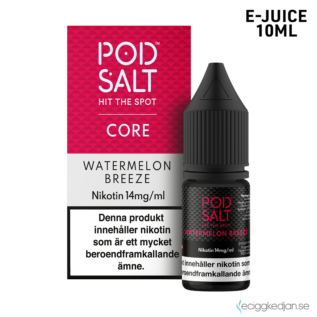 Pod Salt Core | Watermelon Breeze | 10ml E-Juice | 14mg Saltnikotin
