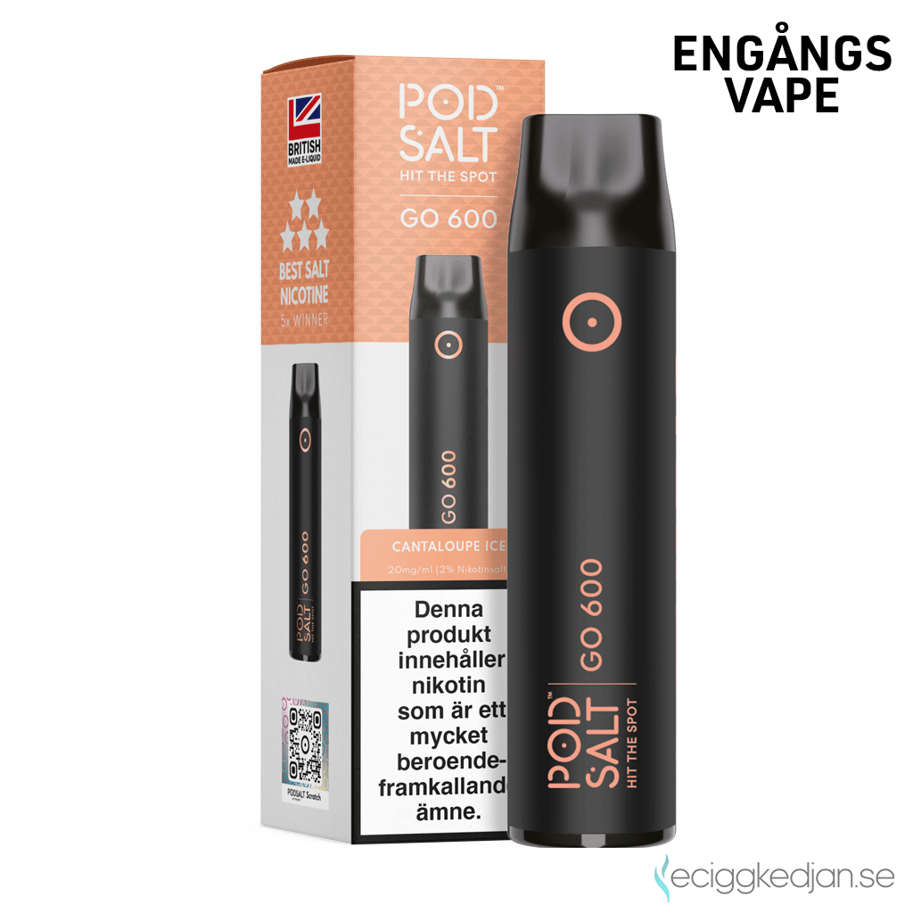 Pod Salt GO 600 | Cantaloupe Ice | Engångs Vape