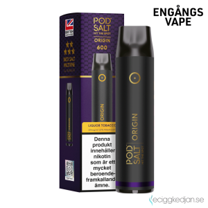 Pod Salt Origin GO 600 | Liquor Tobacco | Engångs Vape | OBS!! Utgånget Datum