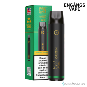Pod Salt Origin GO 600 | Menthol Tobacco | Engångs Vape | OBS!! Utgånget Datum