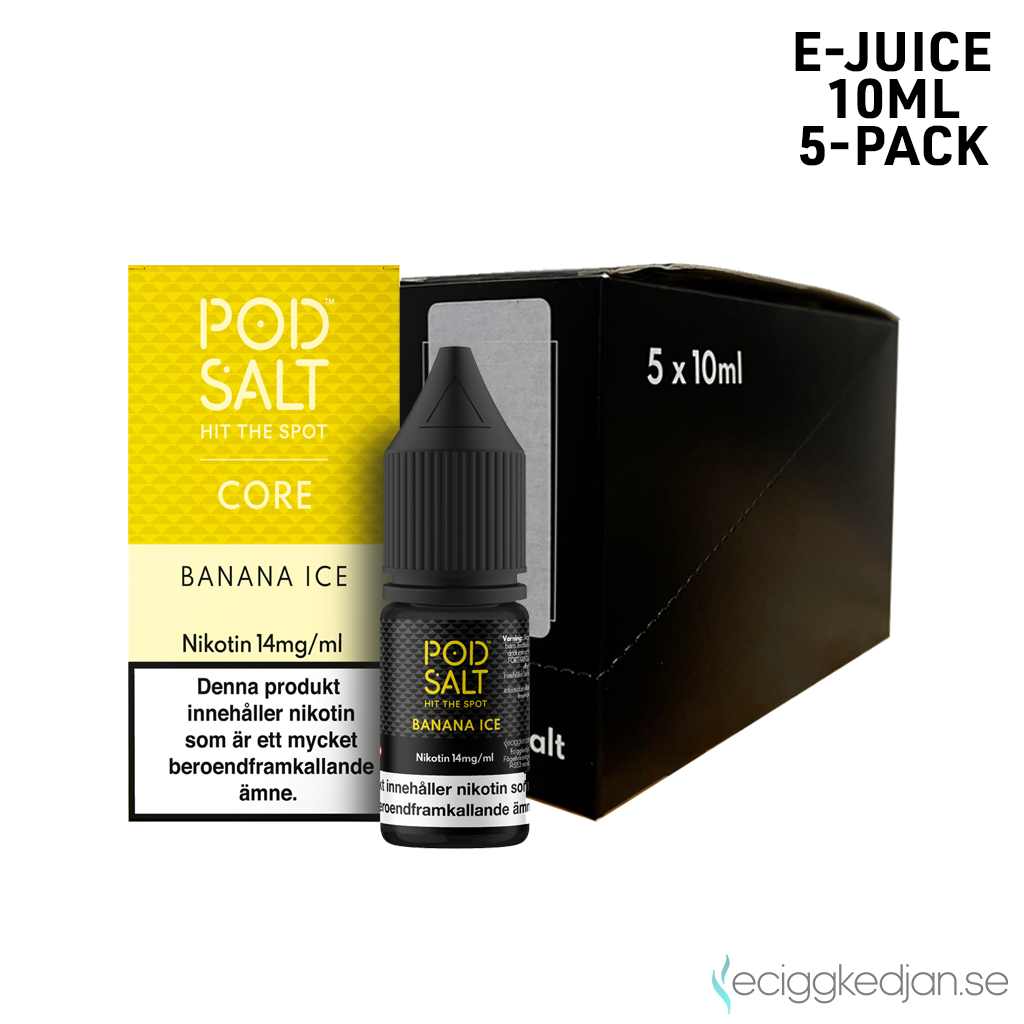 Pod Salt Core | Banana Ice | 10ml E-Juice | 14mg Saltnikotin | 5pack