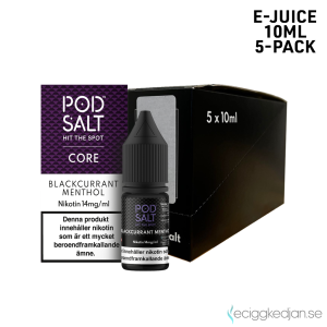 Pod Salt Core | Blackcurrant Menthol | 10ml E-Juice | 14mg Saltnikotin | 5pack