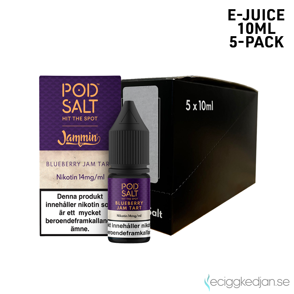 Pod Salt Fusion | Blueberry Jam Tart | 10ml E-Juice | 14mg Saltnikotin | 5pack