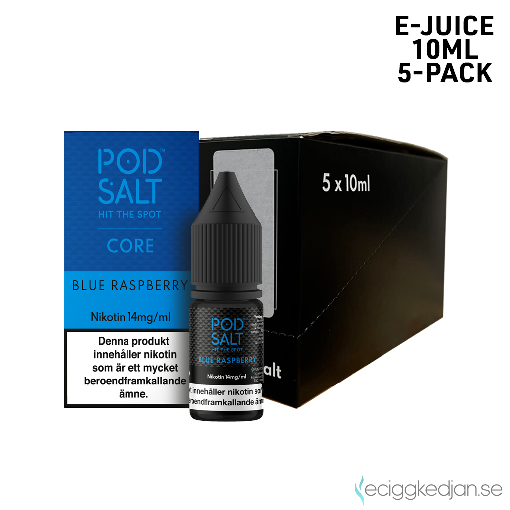 Pod Salt Core | Blue Raspberry | 10ml E-Juice | 14mg Saltnikotin | 5pack