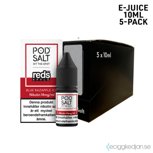 Pod Salt Fusion | Blue Razapple Ice | 10ml E-Juice | 14mg Saltnikotin | 5pack