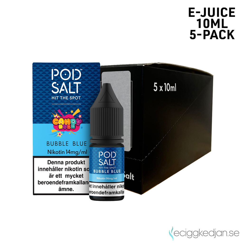 Pod Salt Fusion | Bubble Blue | 10ml E-Juice | 14mg Saltnikotin | 5pack