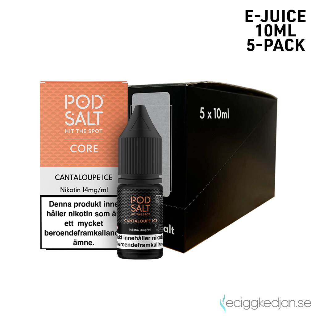Pod Salt Core | Cantaloupe Ice | 10ml E-Juice | 14mg Saltnikotin | 5pack