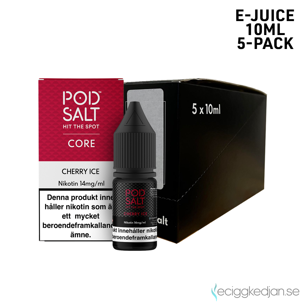 Pod Salt Core | Cherry Ice | 10ml E-Juice | 14mg Saltnikotin | 5pack