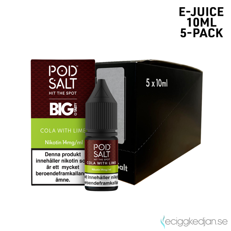 Pod Salt Fusion | Cola With Lime 10ml E-Juice 14mg Saltnikotin 5pack