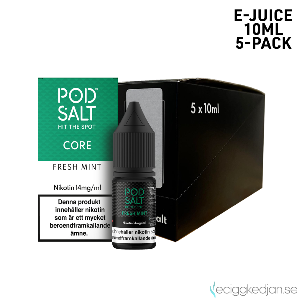 Pod Salt Core | Fresh Mint | 10ml E-Juice | 14mg Saltnikotin | 5pack