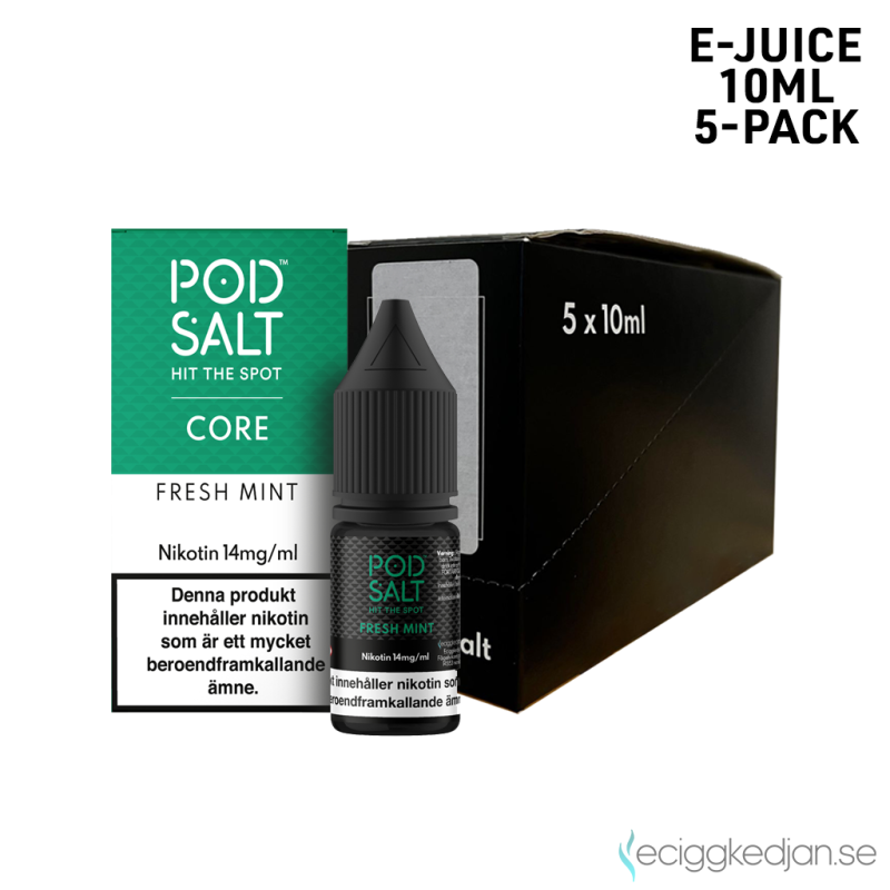 Pod Salt Core | Fresh Mint 10ml E-Juice 14mg Saltnikotin 5pack