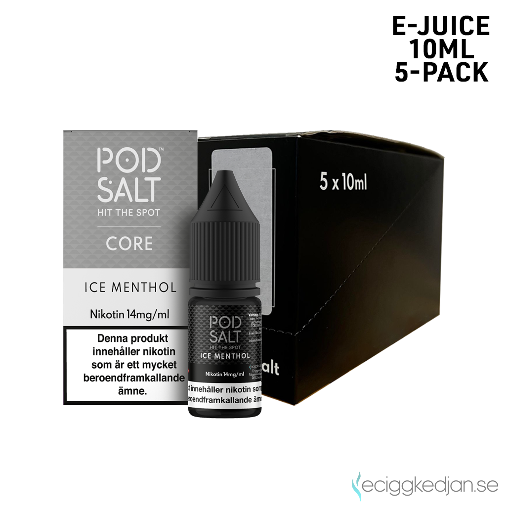 Pod Salt Core | Ice Menthol | 10ml E-Juice | 14mg Saltnikotin | 5pack