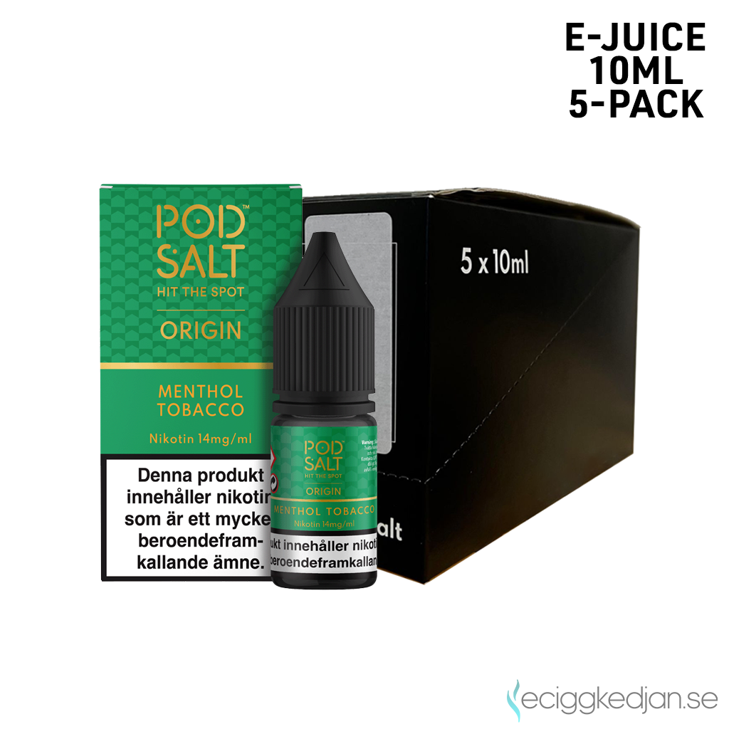 Pod Salt Origin | Menthol Tobacco | 10ml E-Juice | 14mg Saltnikotin | 5pack