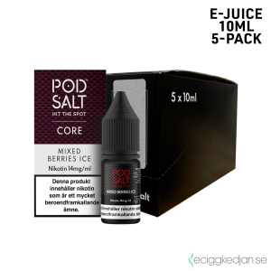 Pod Salt Core | Mixed Berries Ice | 10ml E-Juice | 14mg Saltnikotin | 5pack