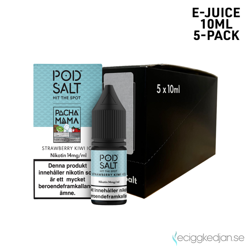 Pod Salt Fusion | Pacha Mama Strawberry Kiwi Ice 10ml E-Juice 14mg Saltnikotin 5pack