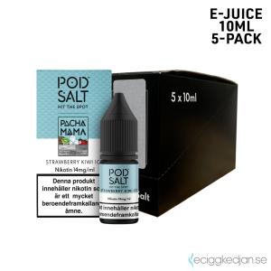 Pod Salt Fusion | Pacha Mama Strawberry Kiwi Ice | 10ml E-Juice | 14mg Saltnikotin | 5pack