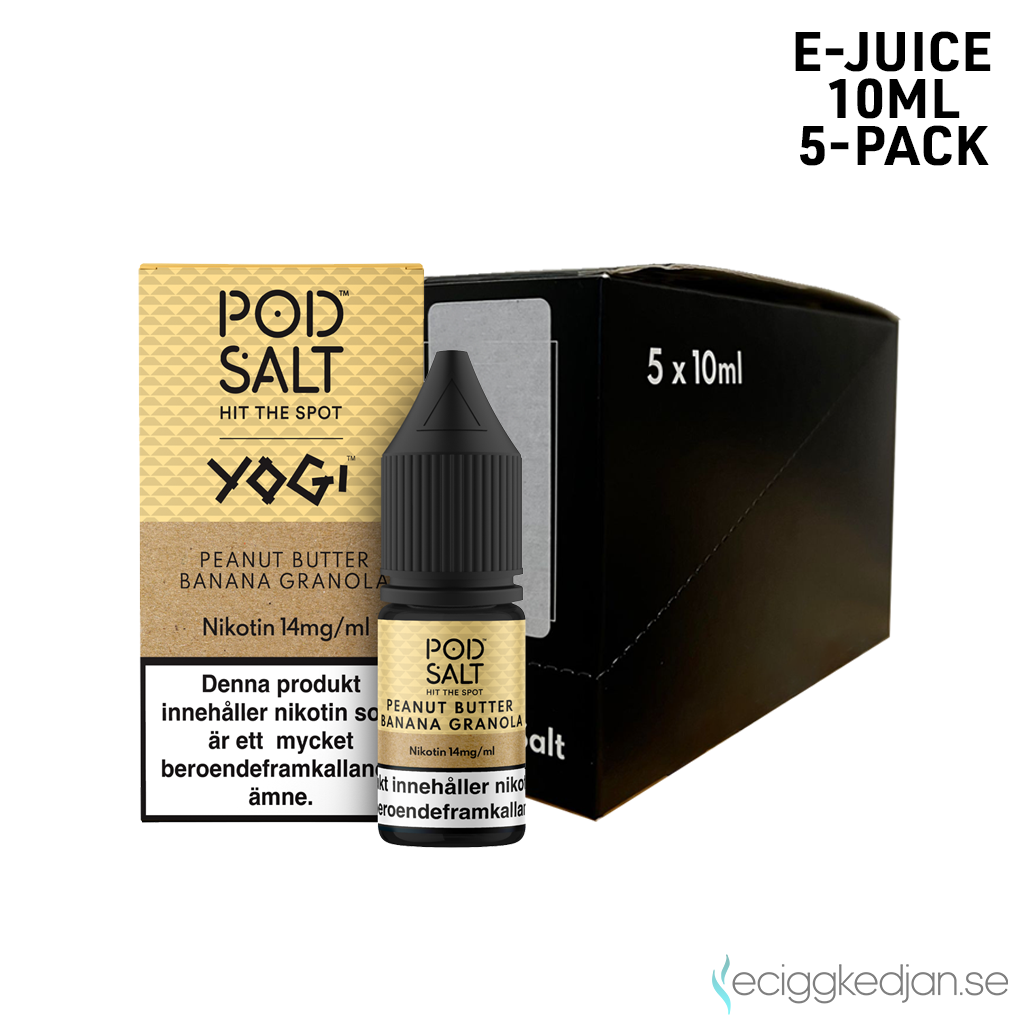 Pod Salt Fusion | Yogi Peanut Butter Banana Granola | 10ml E-Juice | 14mg Saltnikotin | 5pack
