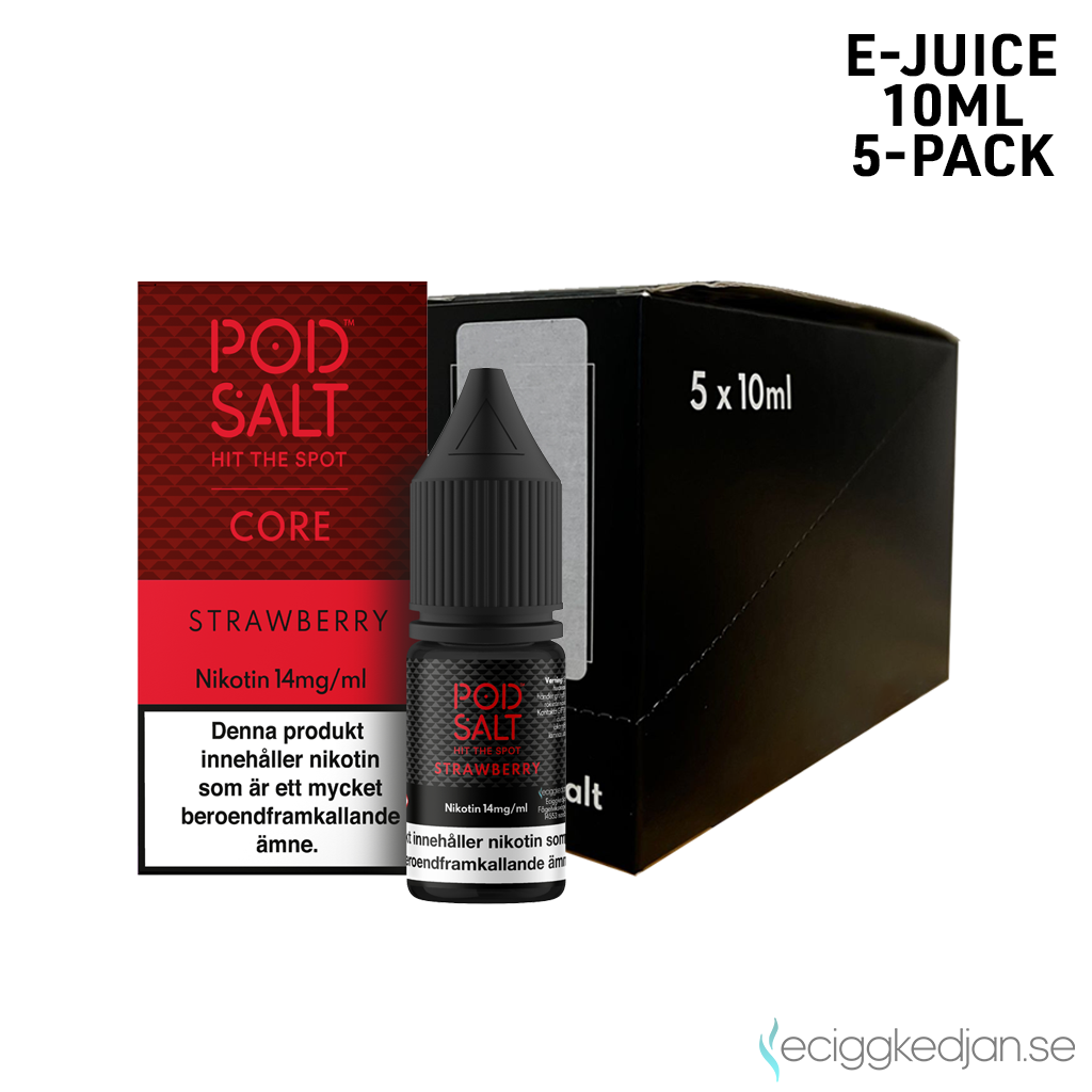 Pod Salt Core | Strawberry | 10ml E-Juice | 14mg Saltnikotin | 5pack