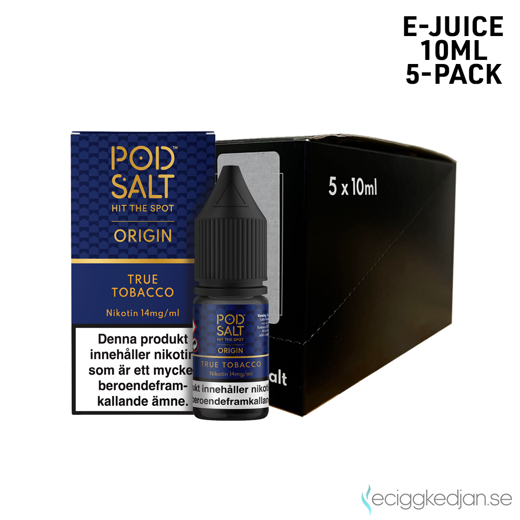 Pod Salt Origin | True Tobacco | 10ml E-Juice | 14mg Saltnikotin | 5pack