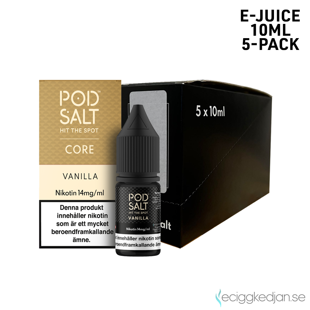 Pod Salt Core | Vanilla | 10ml E-Juice | 14mg Saltnikotin | 5pack