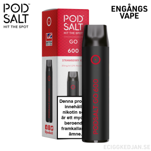 Pod Salt GO 600 | Strawberry Ice | Engångs Vape  | OBS!! Utgånget Datum