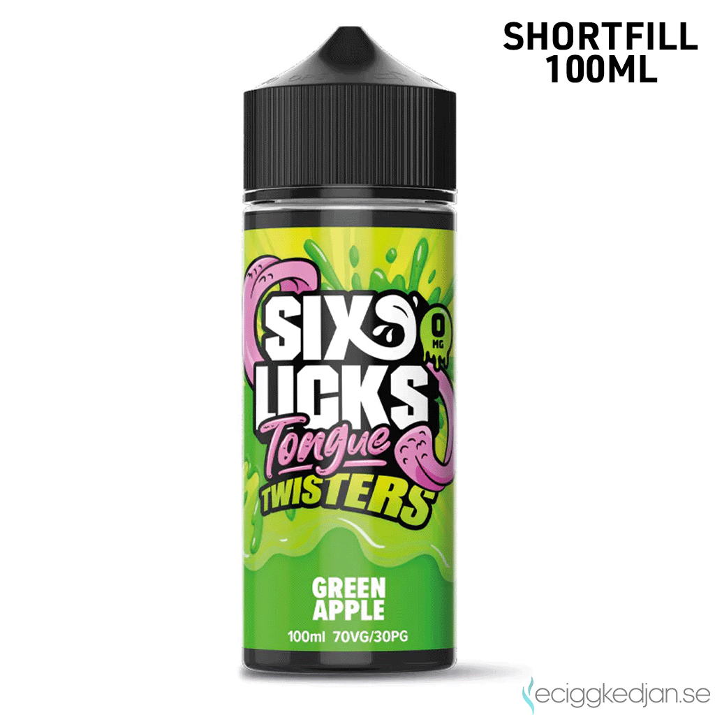 Six Licks Tongue Twisters| Green Apple | 100ml Shortfill