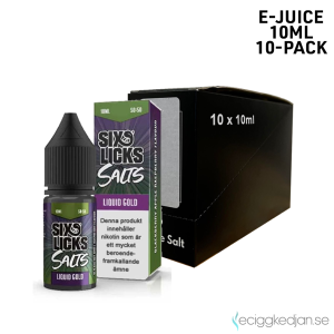 Six Licks | Liquid Gold | 10ml E-Juice | 14mg Saltnikotin | 10pack