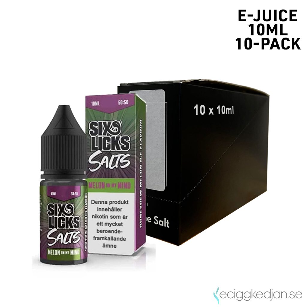 Six Licks | Melon on my Mind | 10ml E-Juice | 14mg Saltnikotin | 10pack