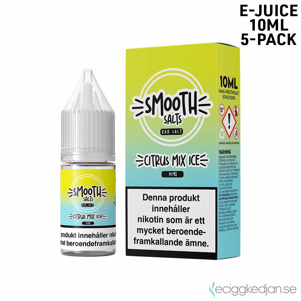 Smooth Salt ICE | Citrus Mix Ice | 10ml E-Juice | 14mg Saltnikotin | 5pack
