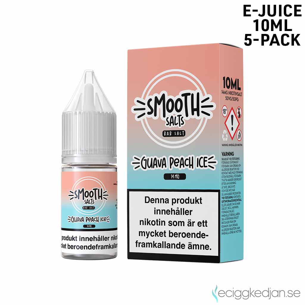 Smooth Salt ICE | Guava Peach Ice | 10ml E-Juice | 14mg Saltnikotin | 5pack