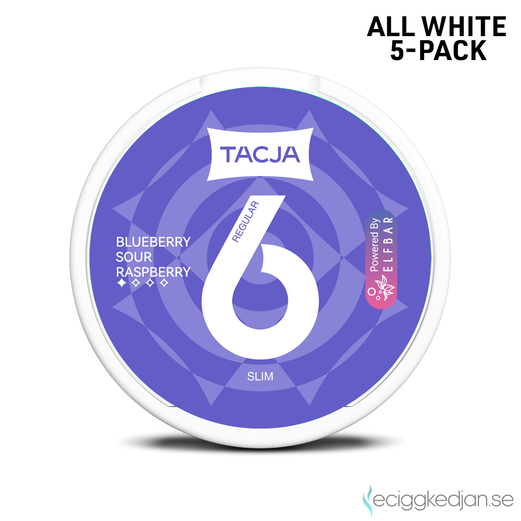 Tacja Slim | Blueberry Sour Raspberry | All White | 6mg | 5pack