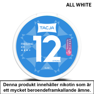 Tacja Slim | Freezing Ice | All White | 12mg | OBS!! Kort/Utgånget Datum