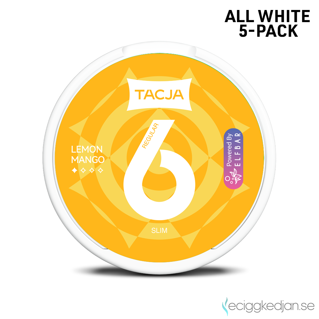 Tacja Slim | Lemon Mango | All White | 6mg | 5pack