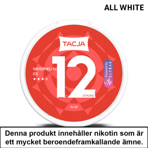 Tacja Slim | Watermelon Ice | All White | 12mg | OBS!! Kort/Utgånget Datum