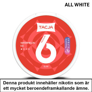 Tacja Slim | Watermelon Ice | All White | 6mg | OBS!! Kort/Utgånget Datum