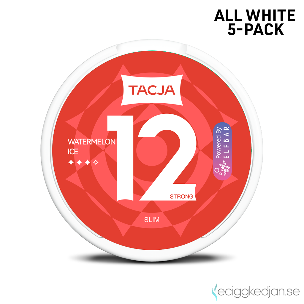 Tacja Slim | Watermelon Ice | All White | 12mg | 5pack
