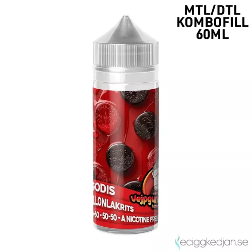 Vejpgummans Godis | Hallonlakrits | 60ml Kombofill