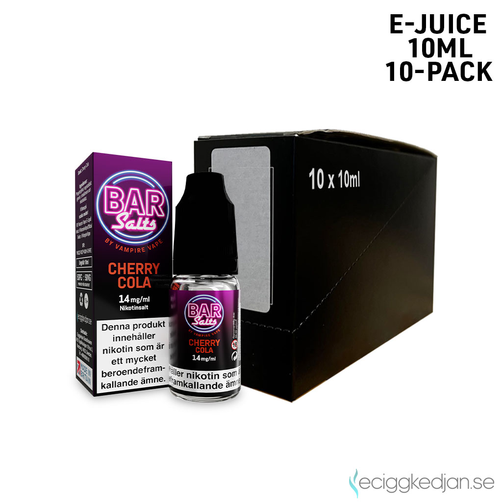 Bar Salts | Cherry Cola | 10ml E-Juice | 14mg Saltnikotin | 10pack