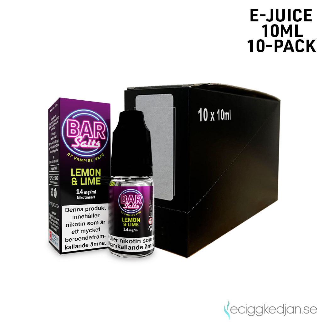 Bar Salts | Lemon Lime | 10ml E-Juice | 14mg Saltnikotin | 10pack